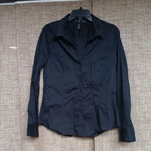 H&M Black Fitted Long Sleeve Shirt